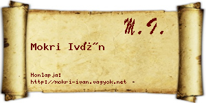 Mokri Iván névjegykártya